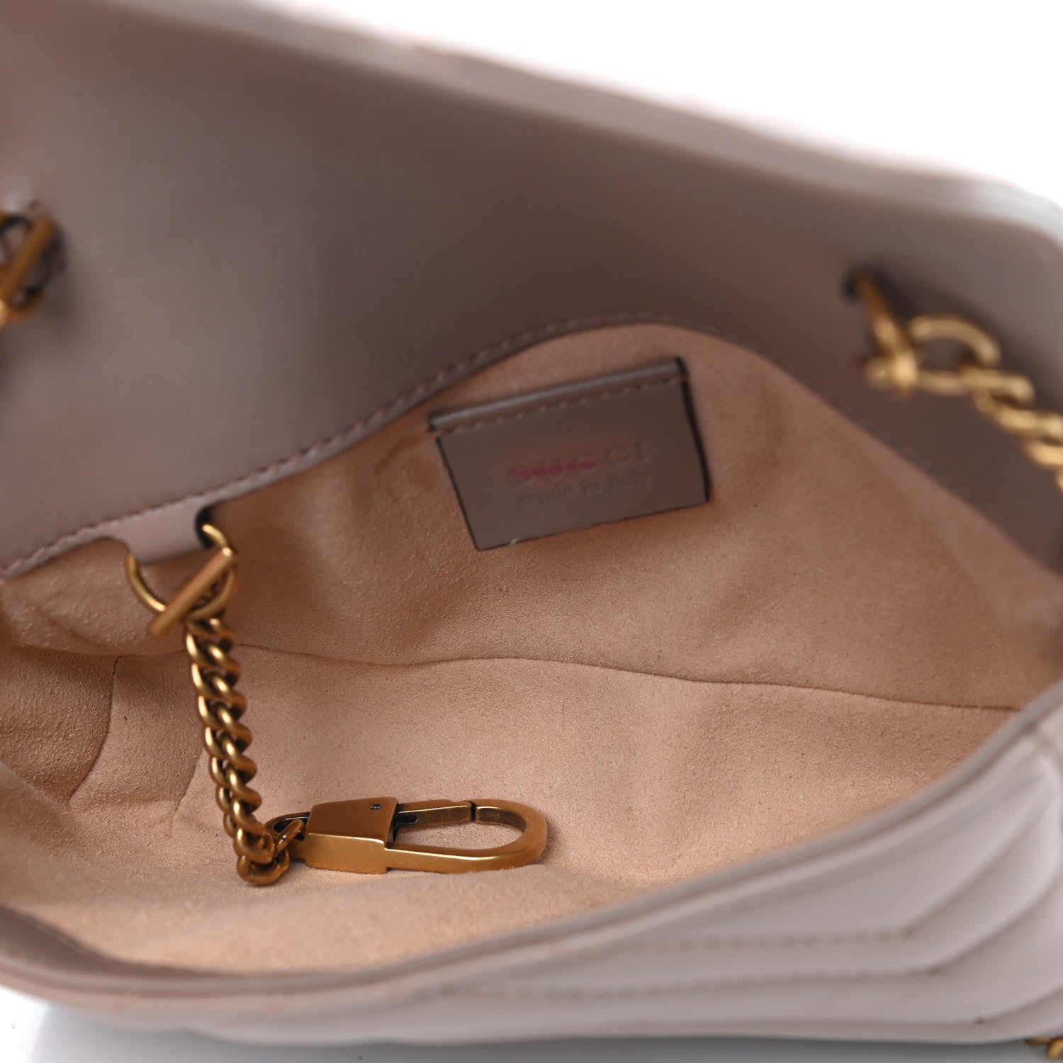 Gucci Calfskin Matelasse Super Mini GG Marmont Shoulder Bag Porcelain Rose 4 of 8