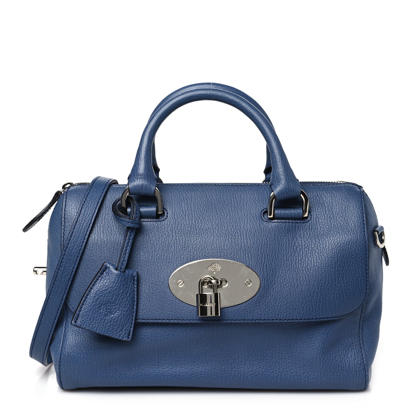 Grainy Leather Small Del Rey Satchel Slate Blue