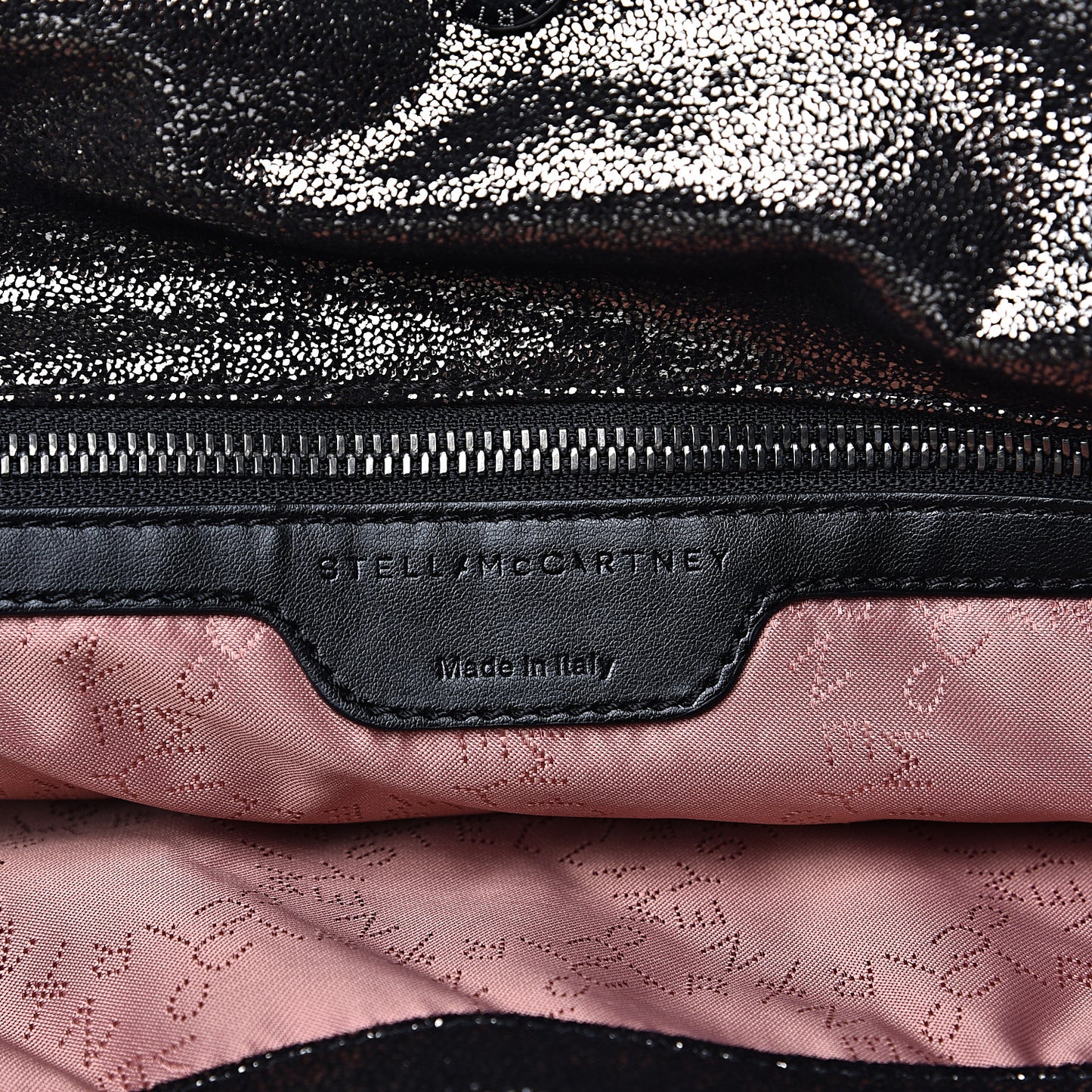 Chamois Shiny Dotted Quilted Small Falabella Tote Ruthenium