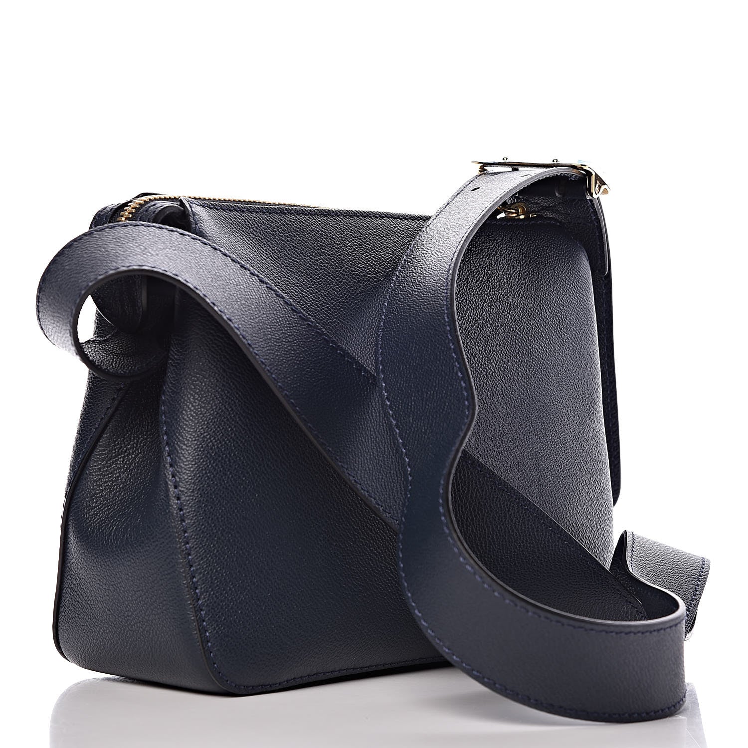 Burberry Soft Grain Calfskin House Check Small Helmsley Crossbody Blue Carbon 3 of 10