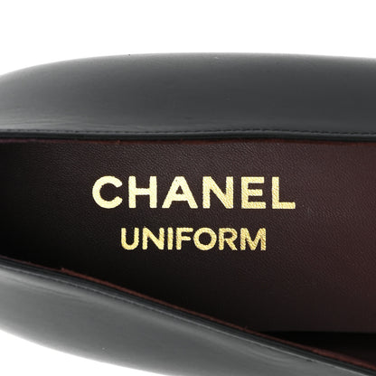Chanel Lambskin Cap Toe CC Uniform Ballerina Flats 40.5 Black 7 of 11