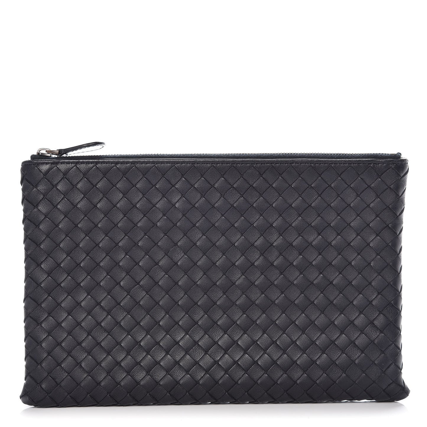 Nappa Intrecciato Flat Zip Pouch Denim