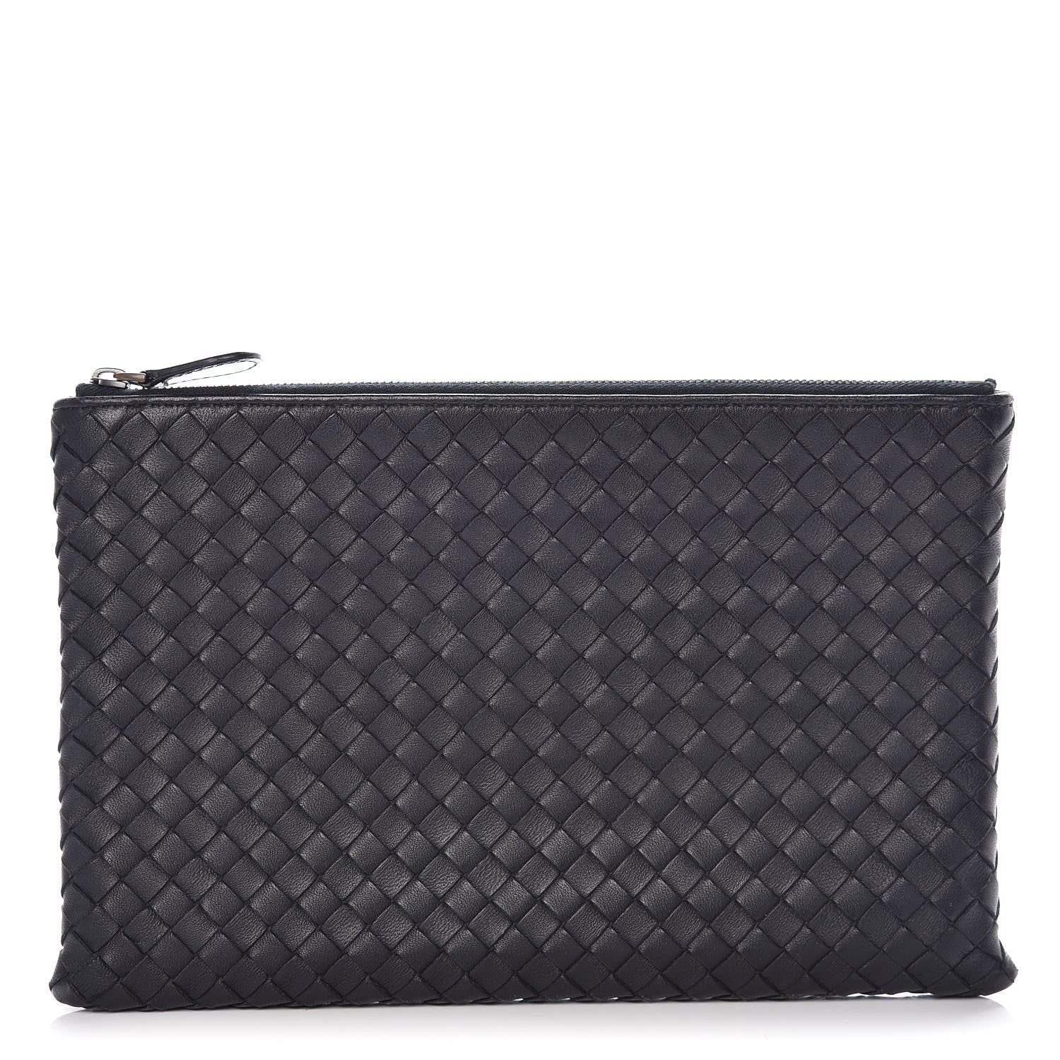 Bottega Veneta Nappa Intrecciato Flat Zip Pouch Denim 1 of 10