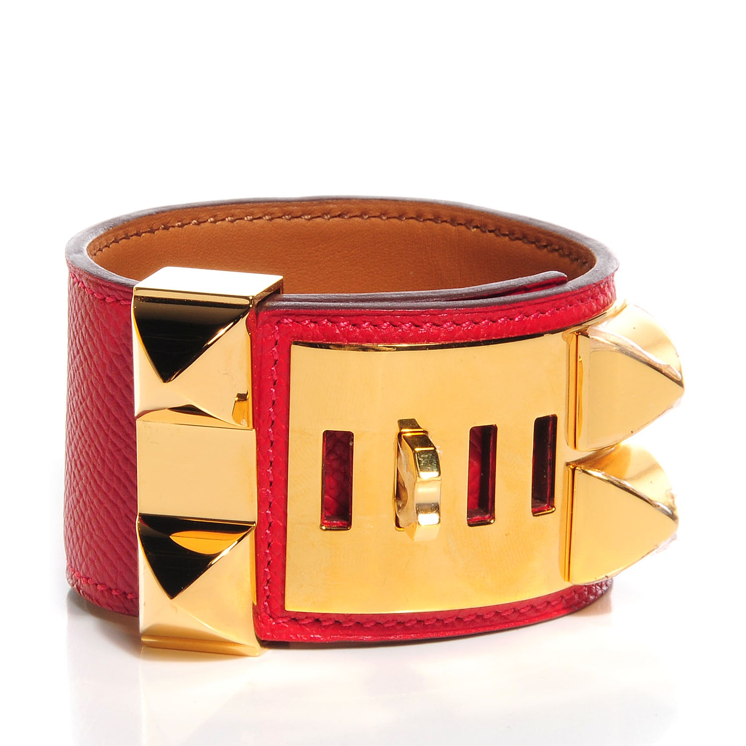 Hermes Epsom Collier de Chien CDC Bracelet S Rouge Casaque 3 of 5