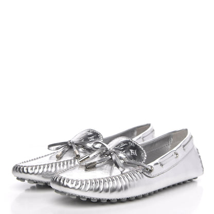 Louis Vuitton Calfskin Monogram Gloria Loafers 41 Silver 3 of 8