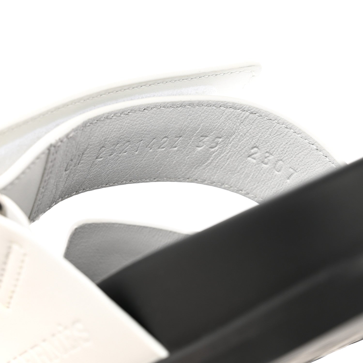 Hermes Calfskin Stars Womens Chypre Sandals 35 White 6 of 9