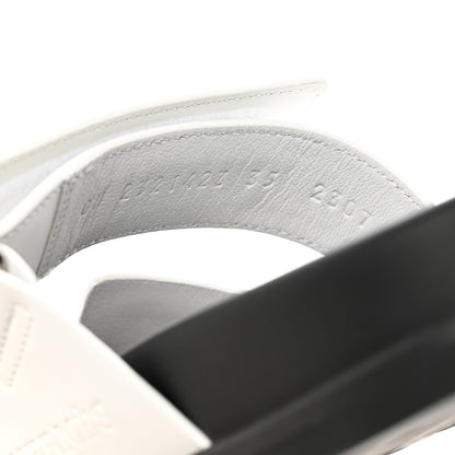 Hermes Calfskin Stars Womens Chypre Sandals 35 White 6 of 9