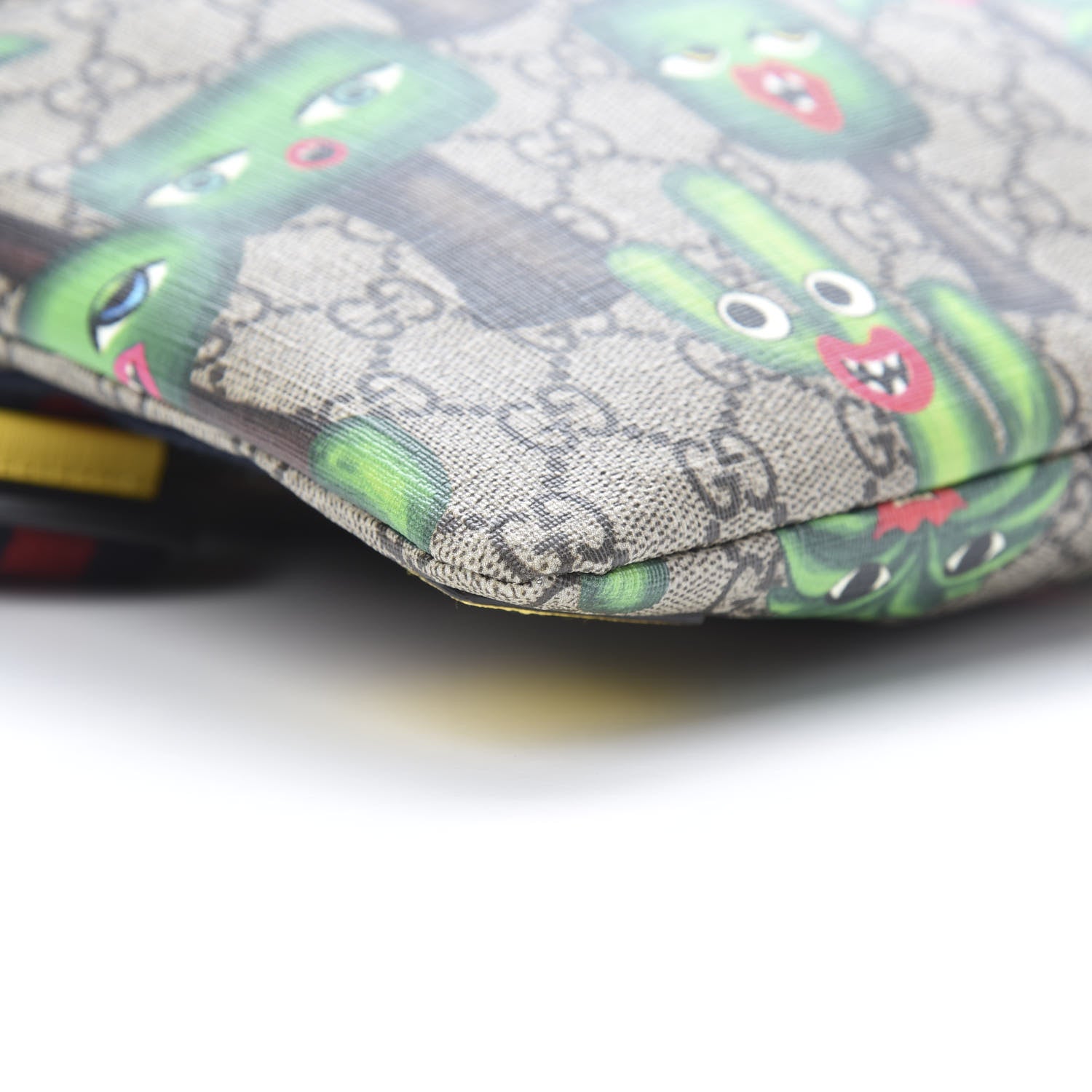 Gucci Soft GG Supreme Monogram Smiling Plants Childrens Drawstring Backpack Beige Ebony Multicolor Crop 8 of 9