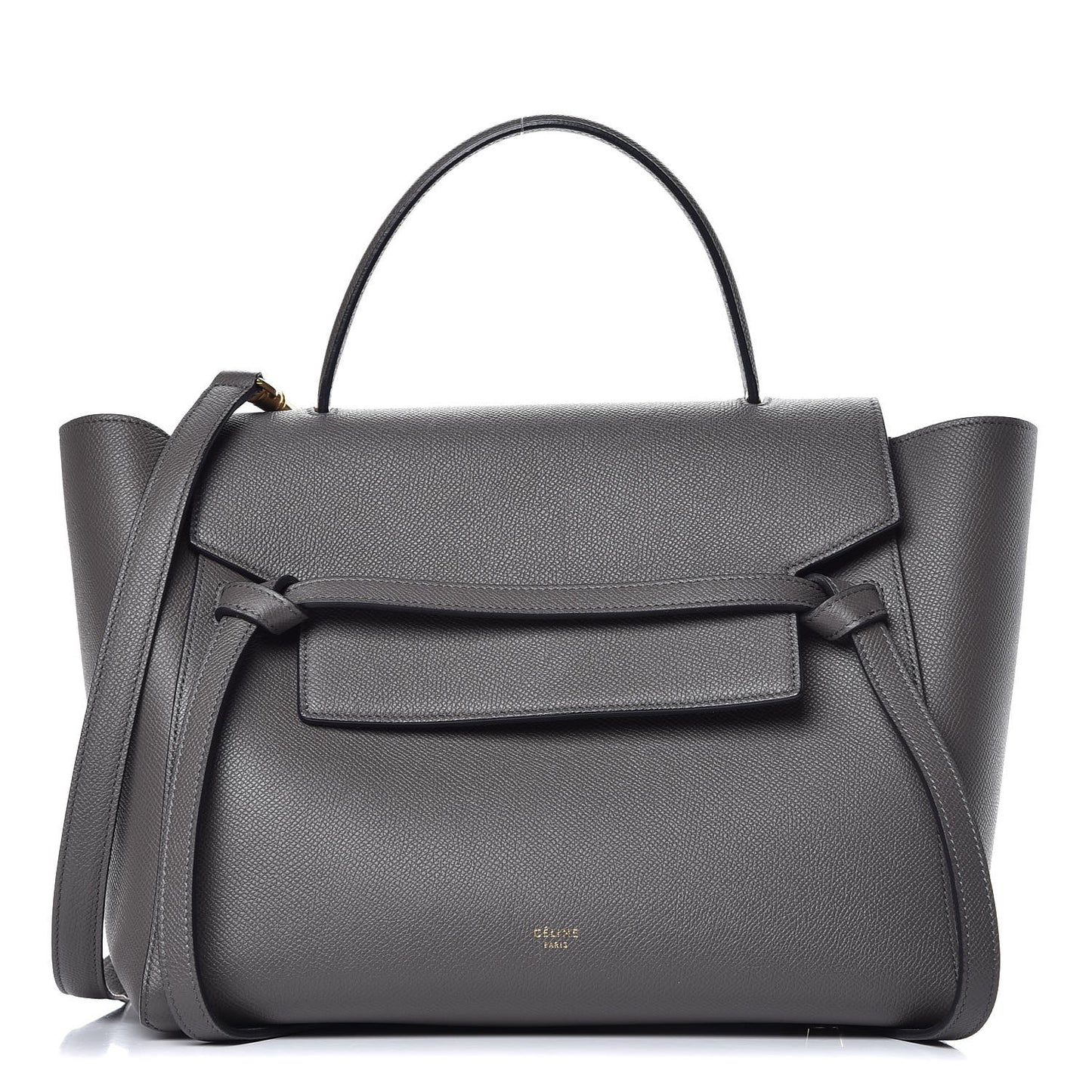 Grained Calfskin Mini Belt Bag Grey