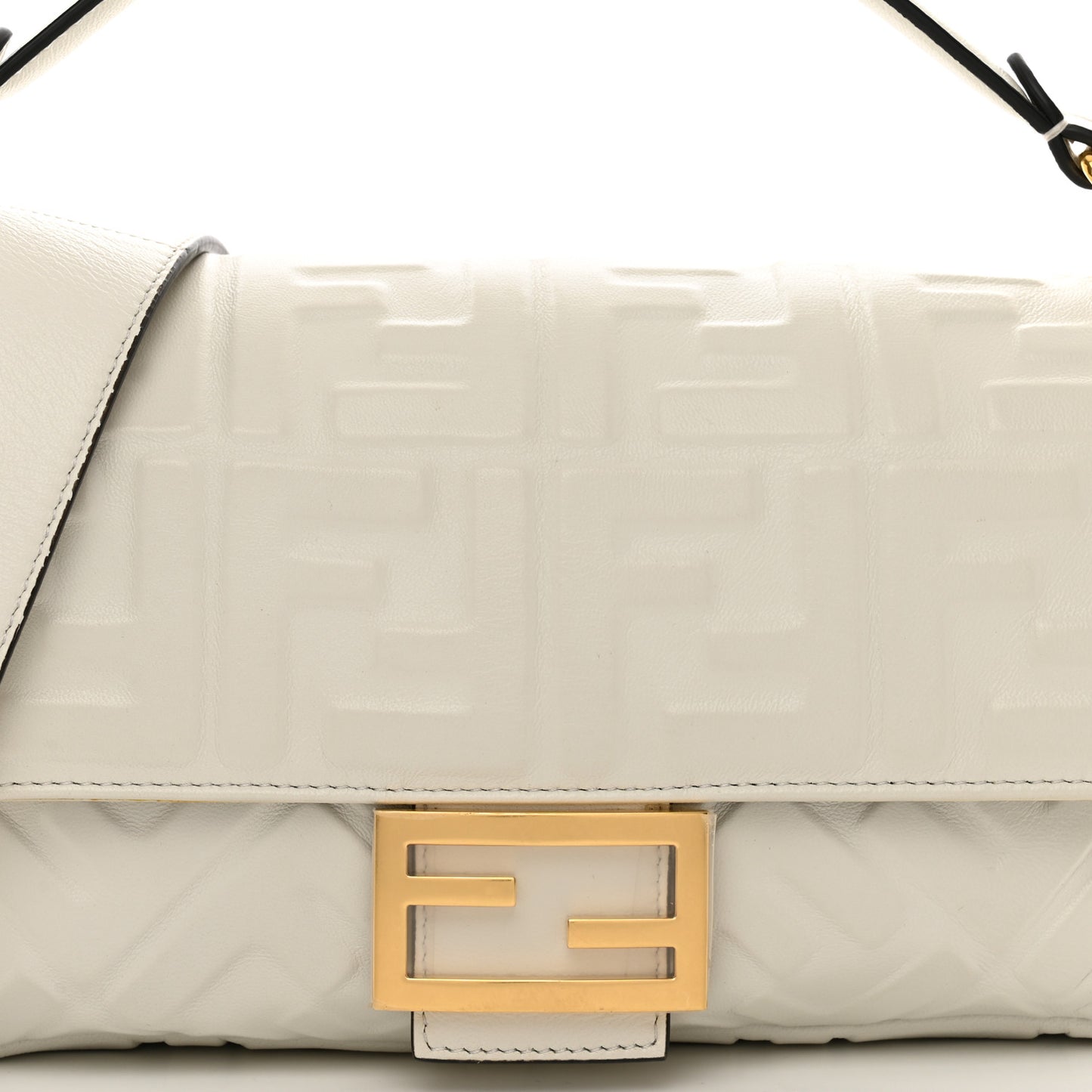 Nappa FF 1974 Embossed Baguette White