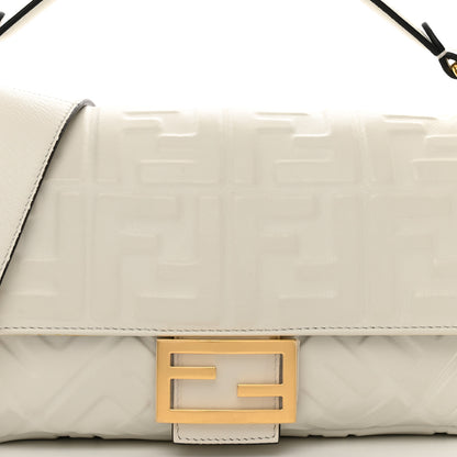 Fendi Nappa FF 1974 Embossed Baguette White 5 of 13