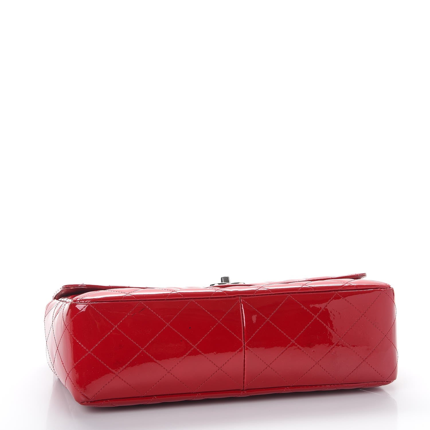 Chanel Patent Quilted Jumbo Single Flap Red 4 of 11