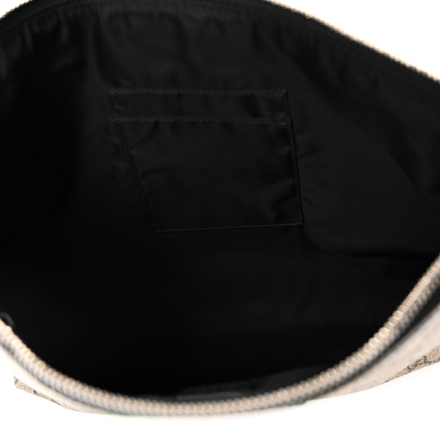 Gucci GG Supreme Monogram Calfskin Web Medium Flat Messenger Bag Beige Ebony Black 5 of 10