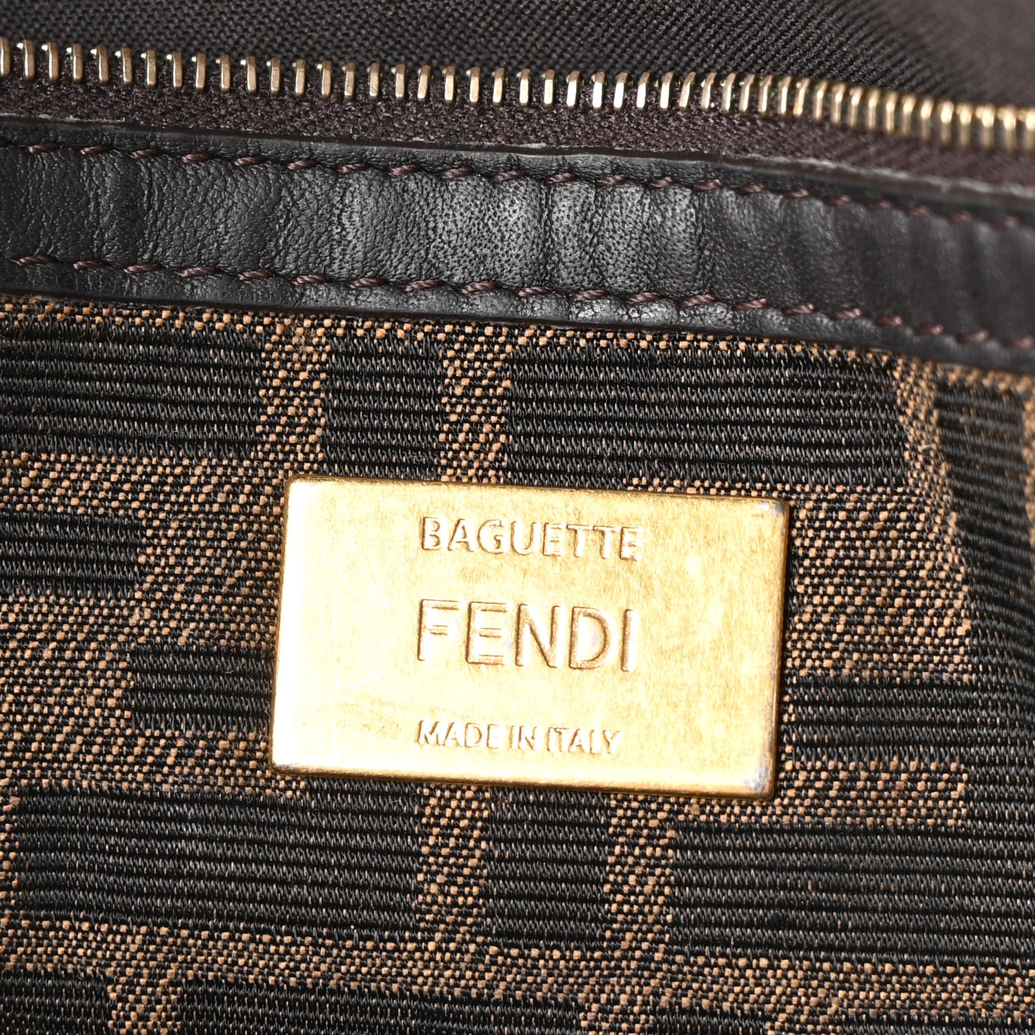 Fendi Fabric Jacquard FF 1974 Large Baguette Tobacco Moro Fuxia Fluo 6 of 10