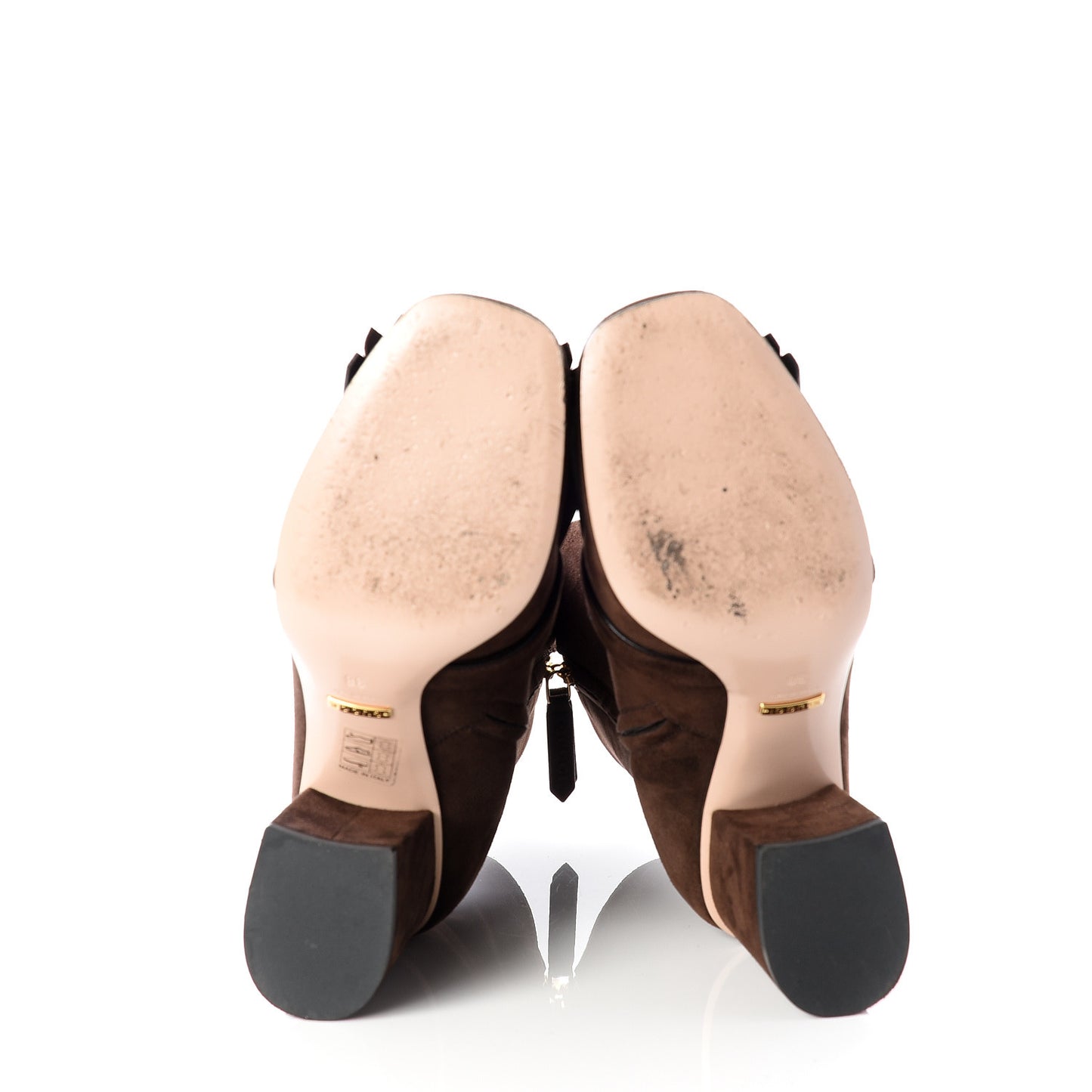 Kid Scamosciato GG Marmont Fringe 75mm Ankle Boots 38 Cocoa