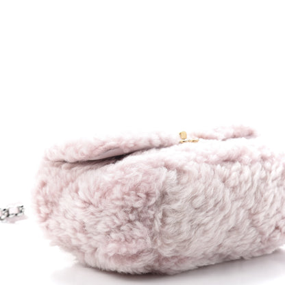 Chanel Shearling Sheepskin Medium 19 Flap Light Pink 8 of 12