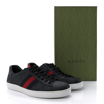 Gucci GG Supreme Monogram Ayers Web Mens New Ace Sneakers 9.5 Black 10 of 10