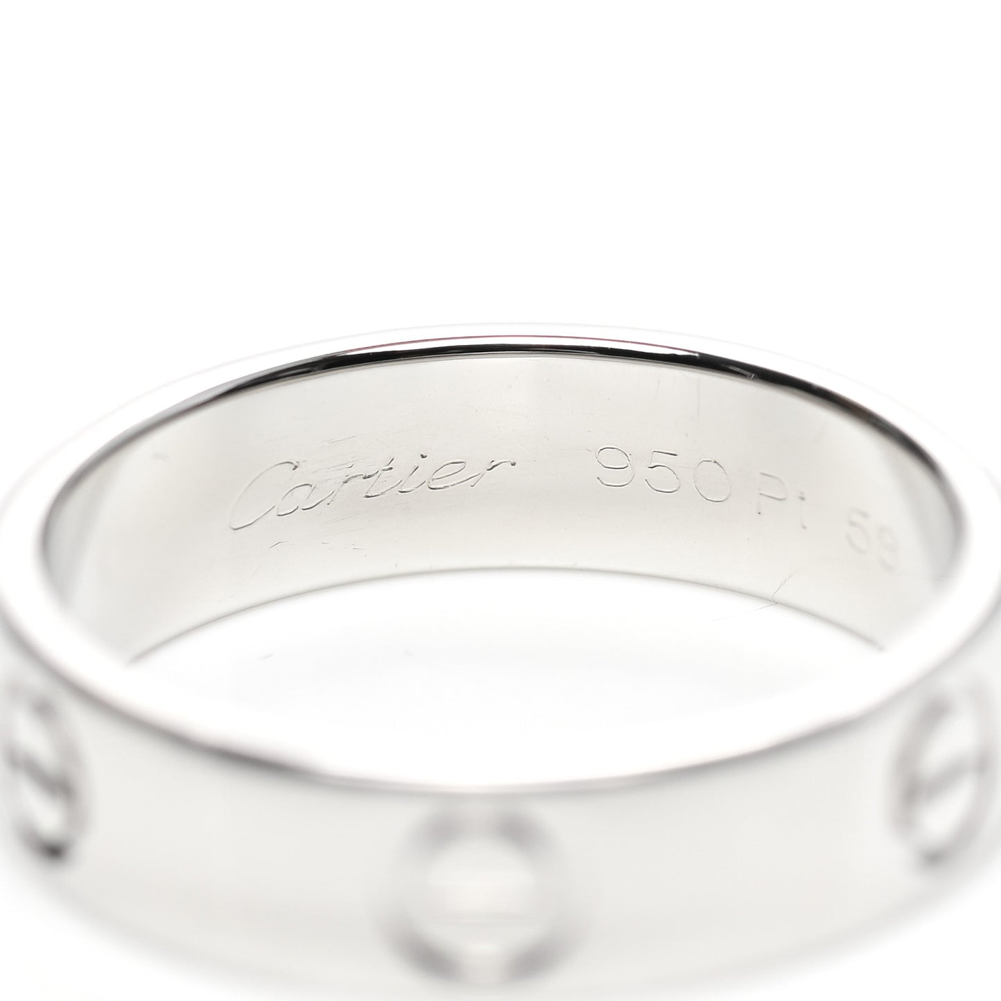 Platinum 5.5mm LOVE Ring 58 8.5