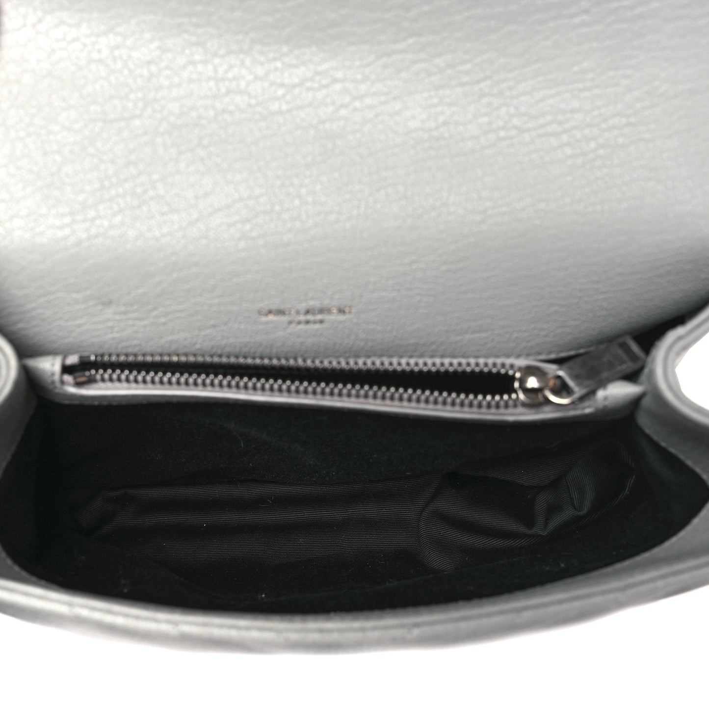 Sheepskin Matelasse Chevron Monogram Medium College Bag Granite