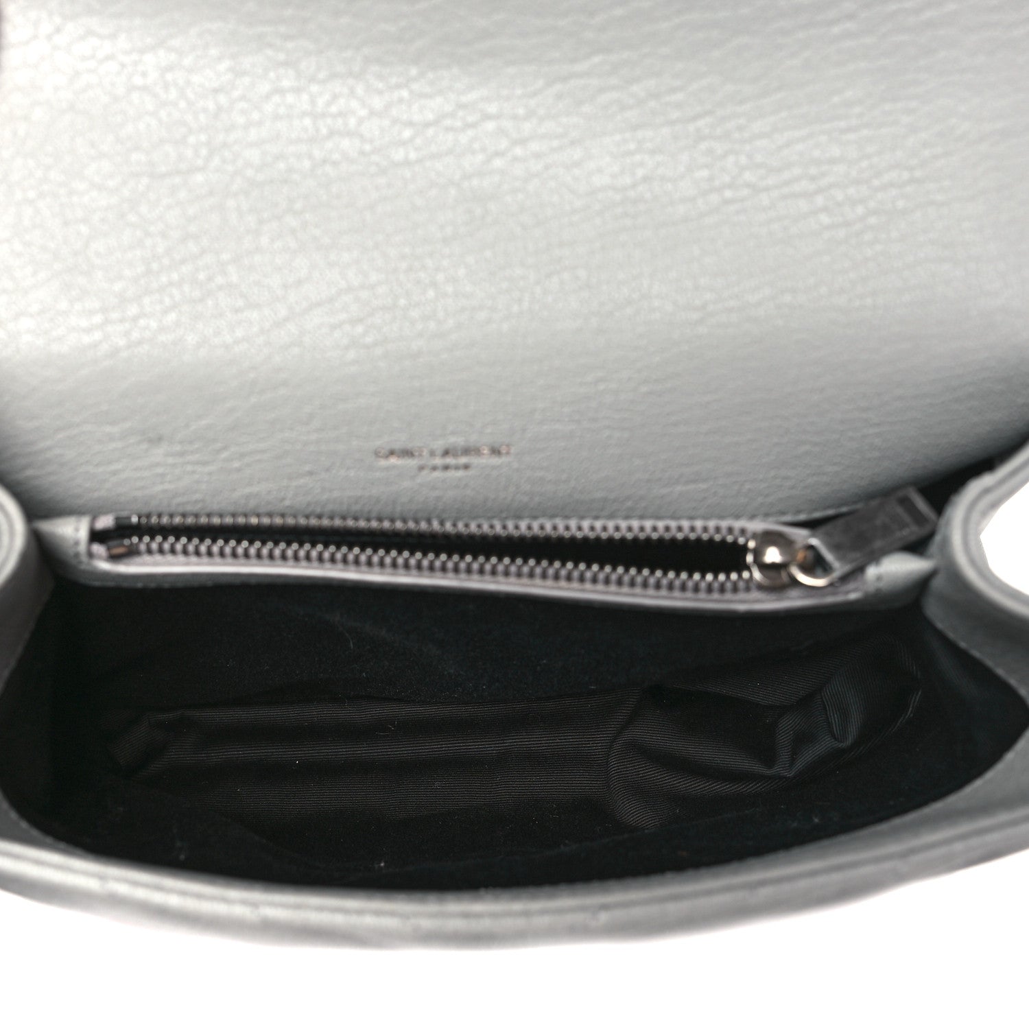 Saint Laurent Sheepskin Matelasse Chevron Monogram Medium College Bag Granite 5 of 8