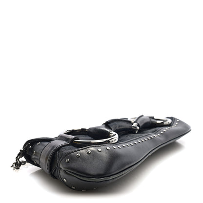 Gucci Monogram Studded Horsebit Clutch Black 4 of 10