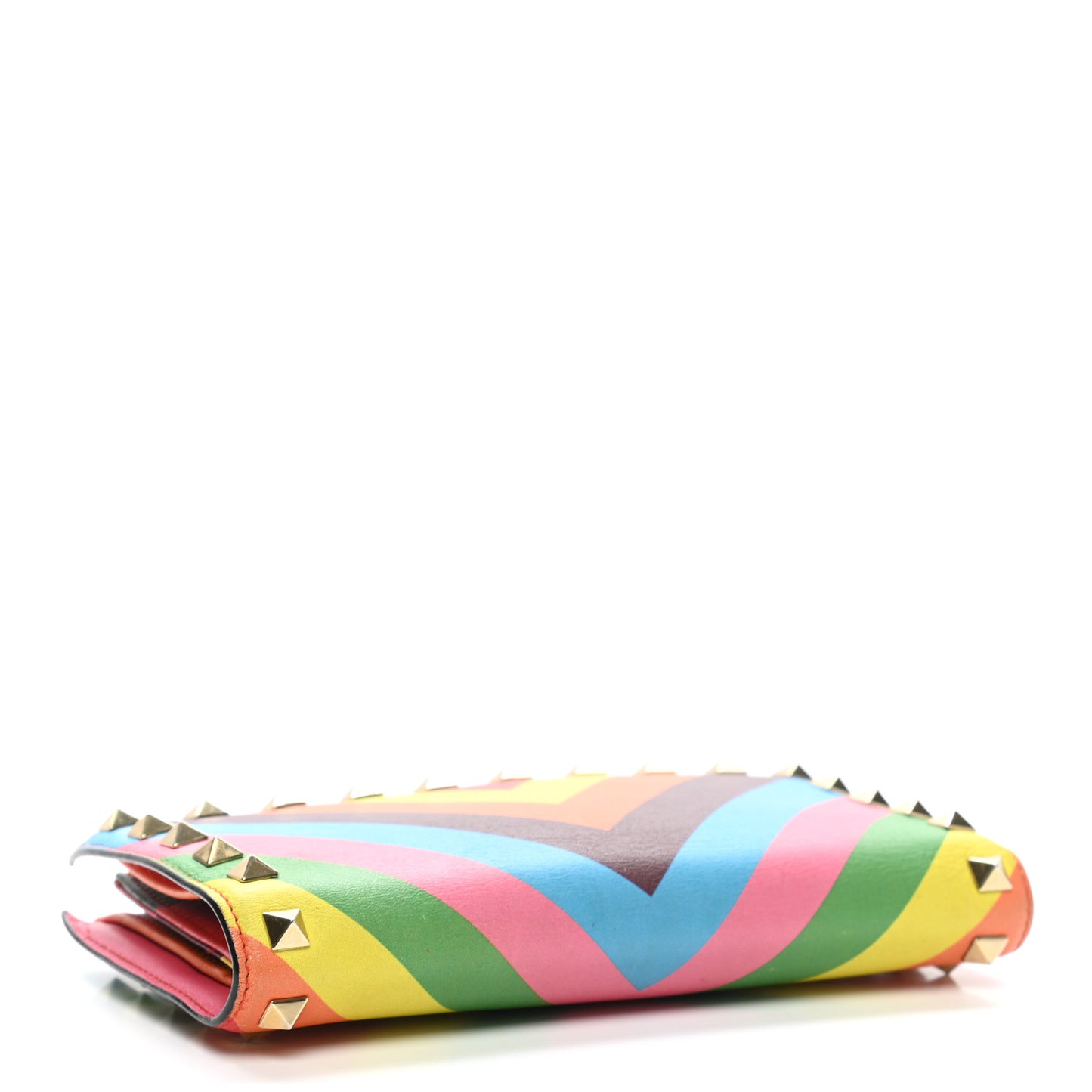 Calfskin Rockstud Continental Wallet Multicolor