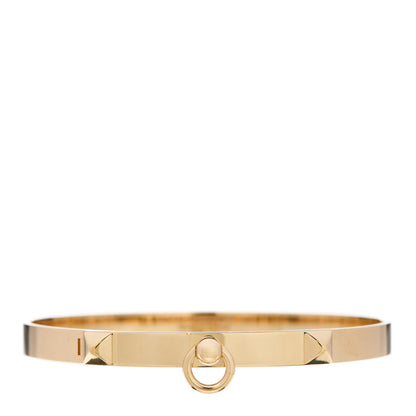 Hermes 18K Yellow Gold PM Collier De Chien Bracelet XL 1 of 5