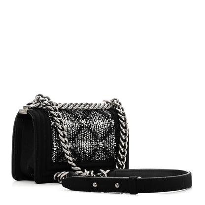 Chanel Wool Felt Embellished Small Boy Flap Black 3 of 10