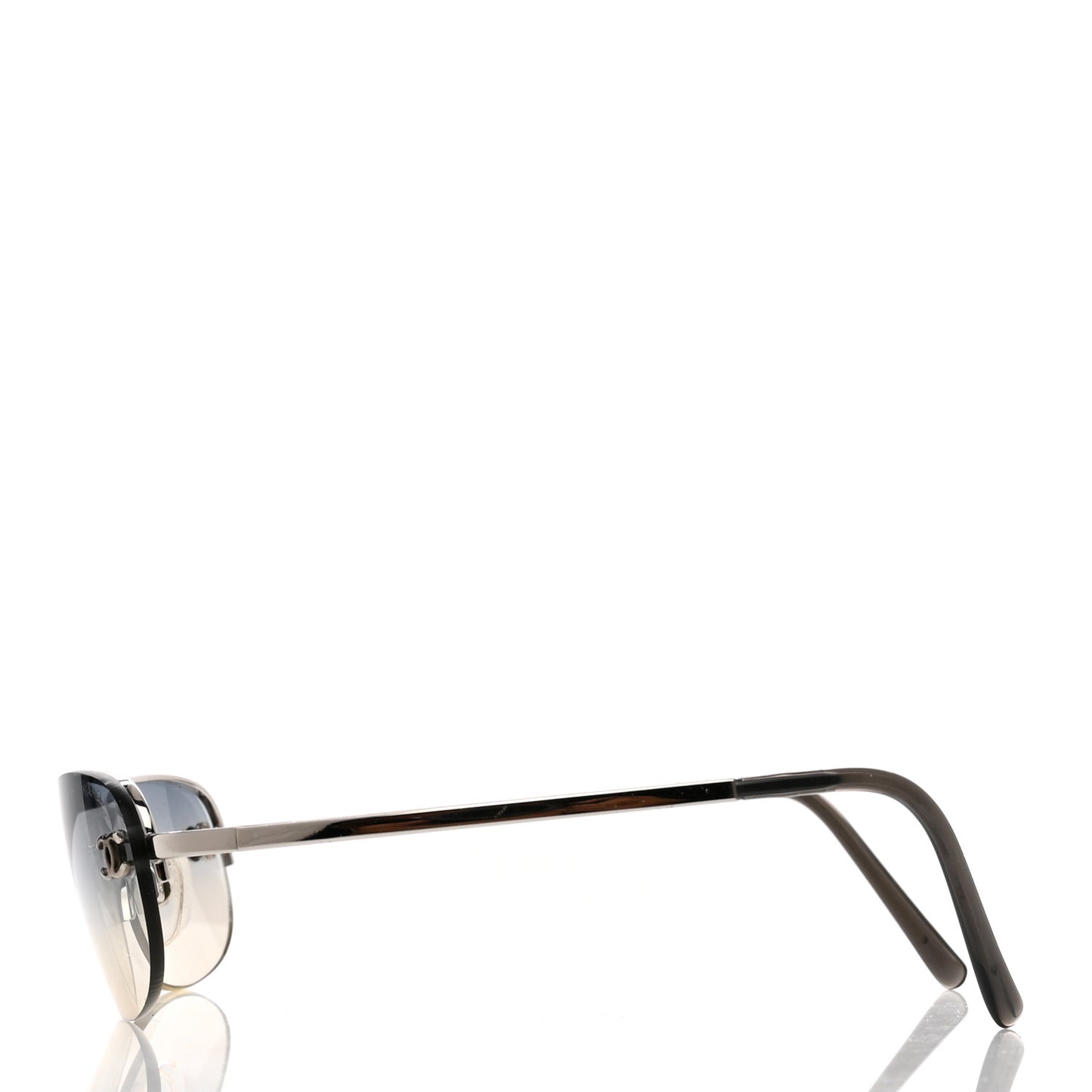 Metal CC Frameless Sunglasses 4099 Blue Silver