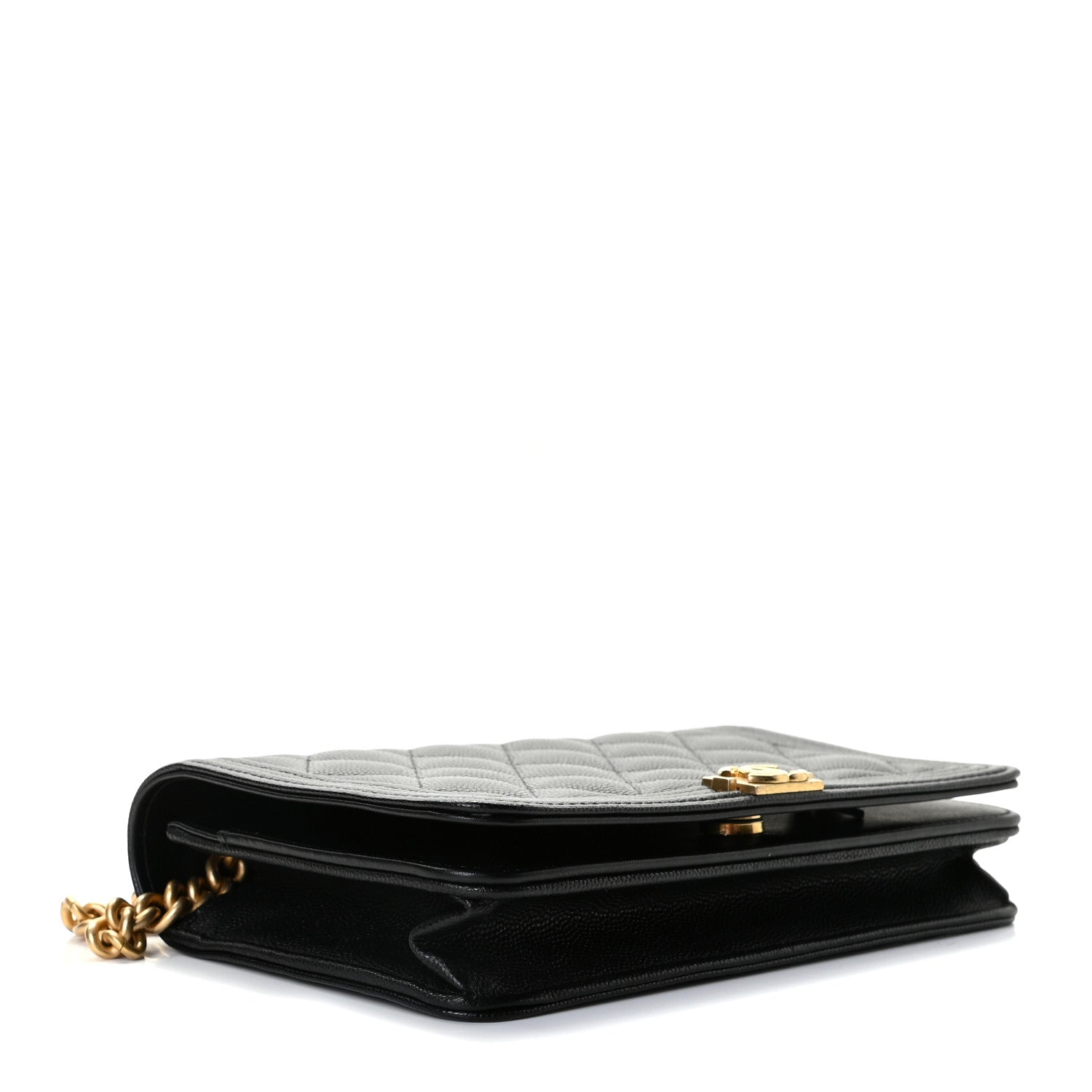 Chanel Caviar Quilted Boy Wallet On Chain WOC Black 4 of 8