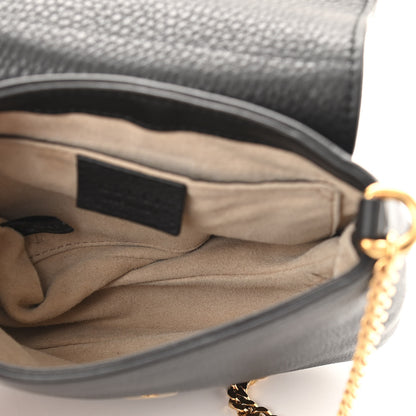 Gucci Pebbled Calfskin Small 1973 Chain Shoulder Bag Black 5 of 12