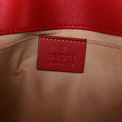 Gucci Calfskin Matelasse Mini GG Marmont Shoulder Bag Hibiscus Red 6 of 11