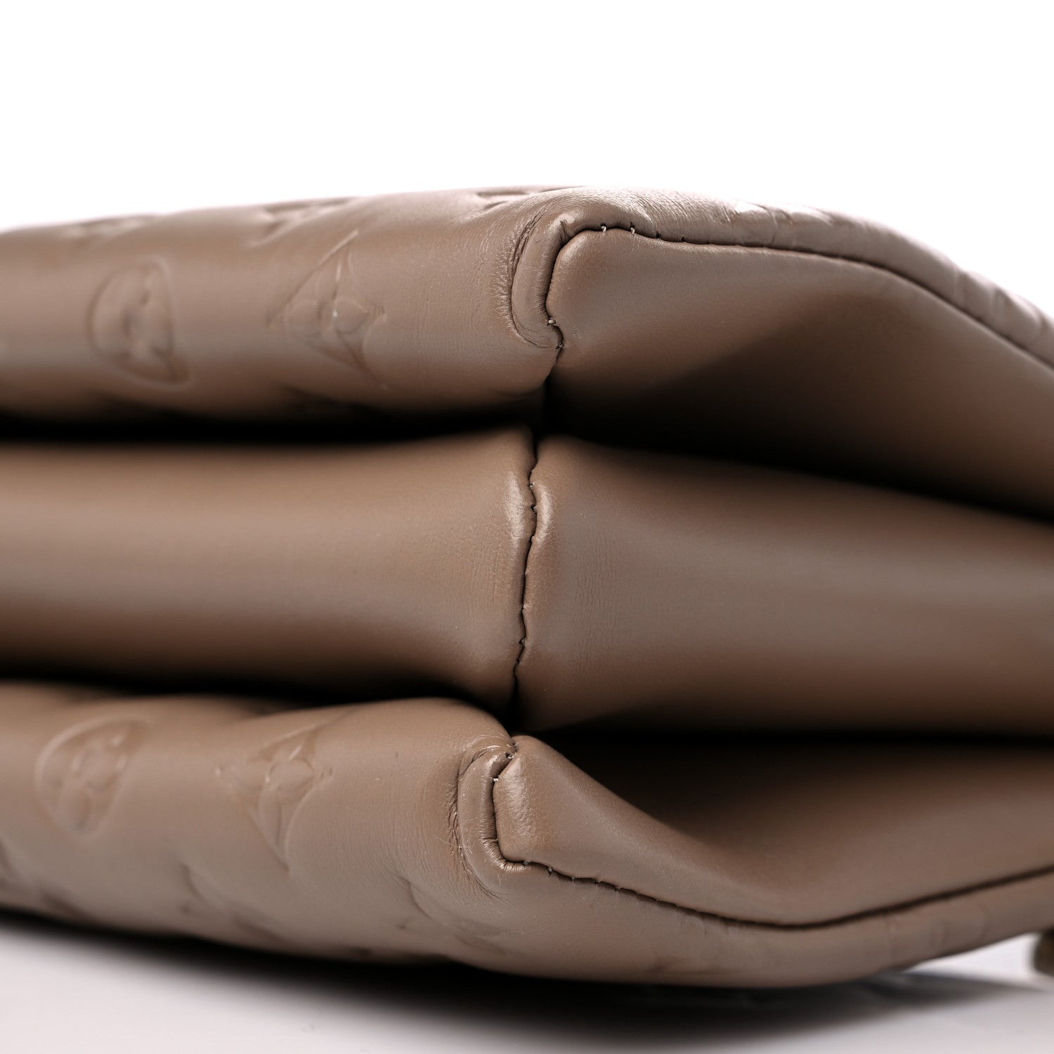 Louis Vuitton Lambskin Embossed Monogram Coussin PM Taupe 10 of 11