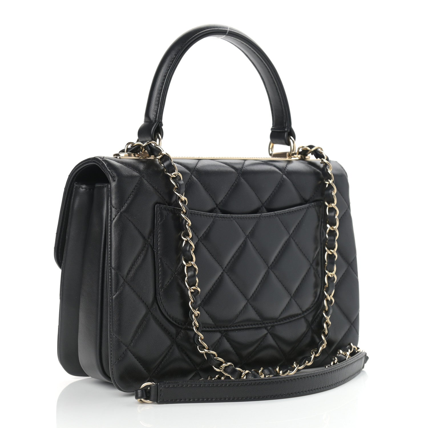 Chanel Lambskin Quilted Small Trendy CC Dual Handle Flap Bag Black 3 of 10