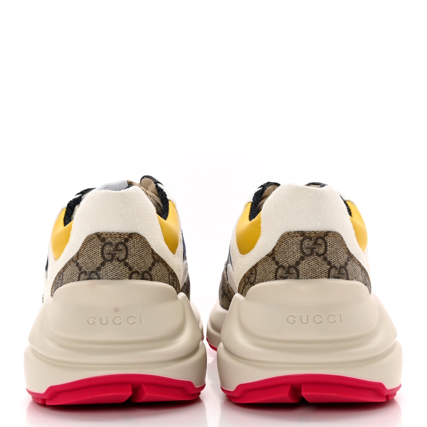 GG Supreme Monogram Mix Monogram Mens Rhyton Sneakers 8 London Blue Beige Sun Yellow