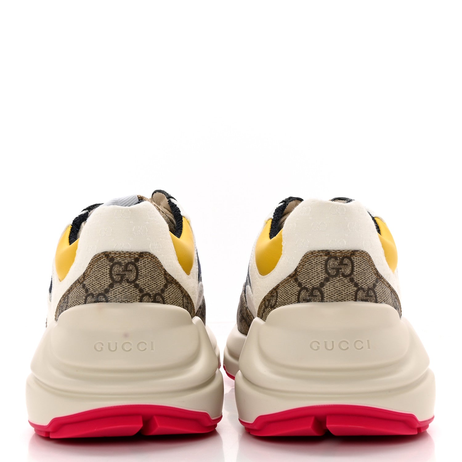 Gucci GG Supreme Monogram Mix Monogram Mens Rhyton Sneakers 8 London Blue Beige Sun Yellow 5 of 13