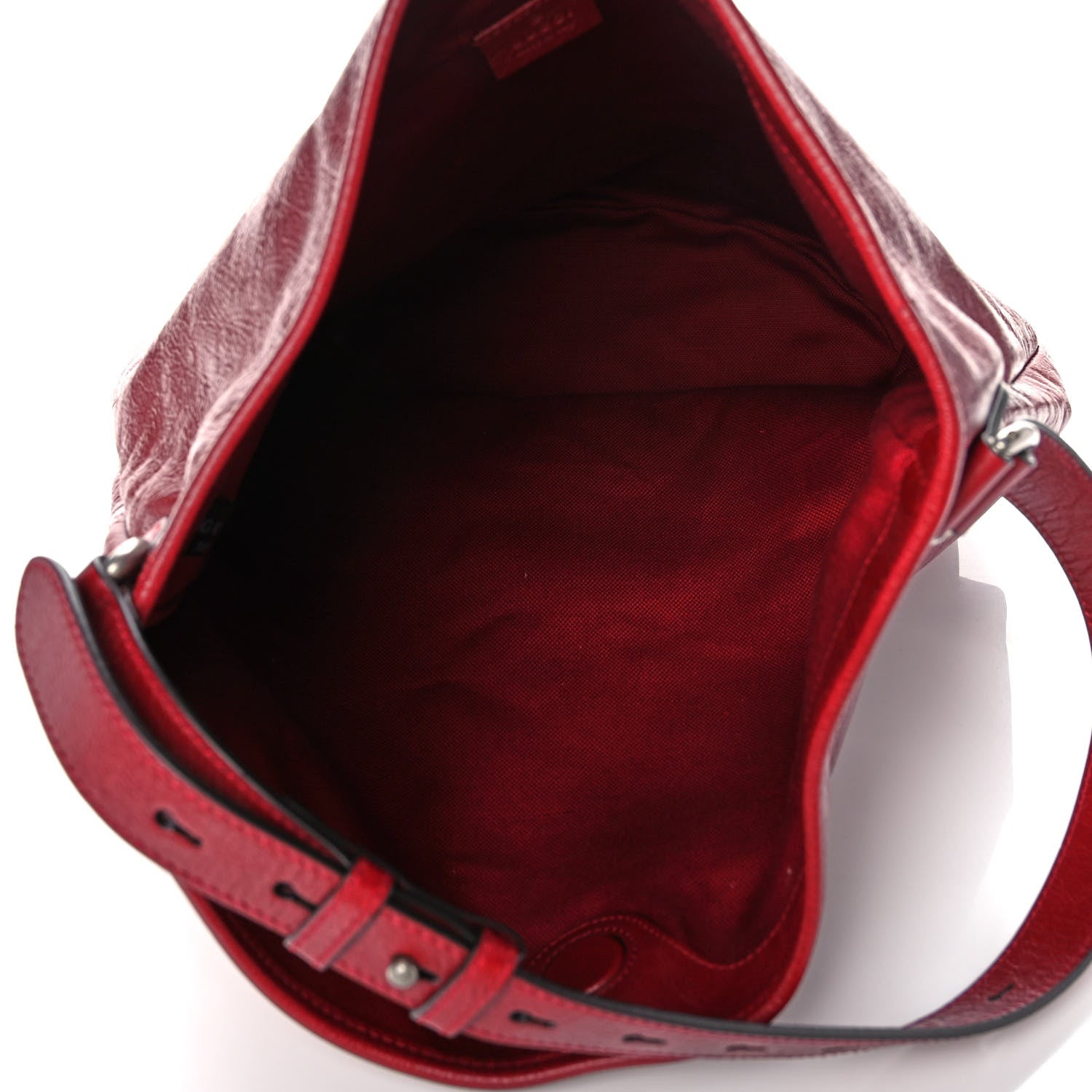 Gucci Fluffy Calfskin Morpheus Hobo Shoulder Bag Red 5 of 11