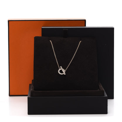 Hermes 18K Rose Gold Diamond Finesse Pendant Necklace 5 of 5