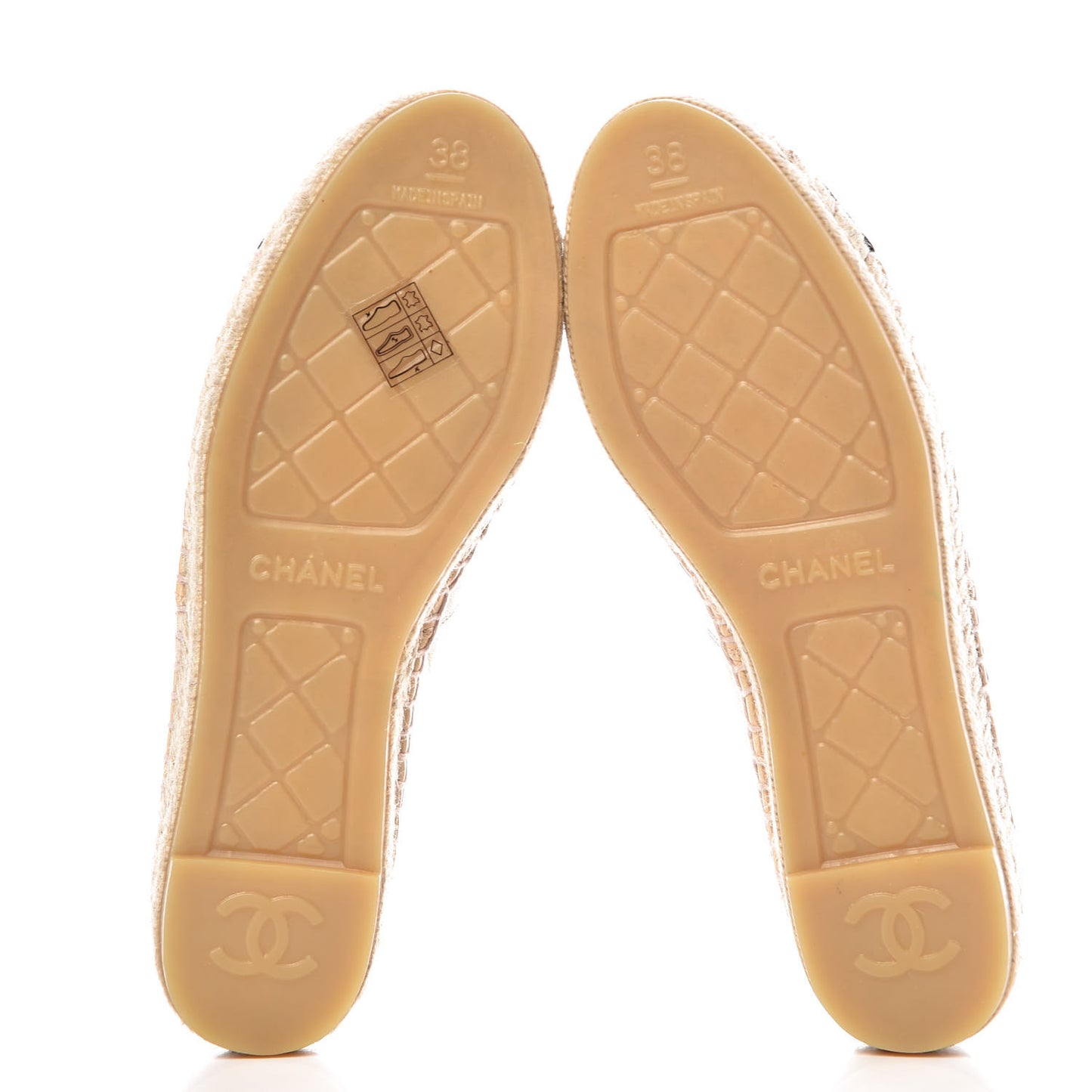 Lambskin CC Espadrilles 38 Beige Black