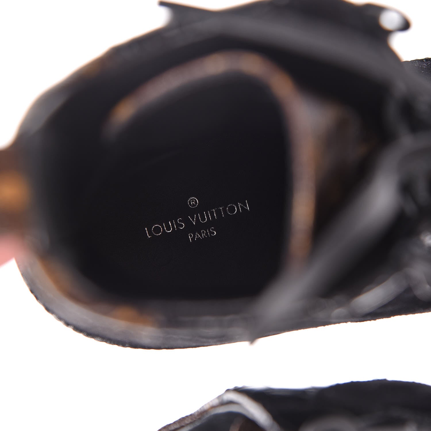 Louis Vuitton Suede Calfskin Monogram Laureate Platform Desert Boots 36 Black 7 of 9
