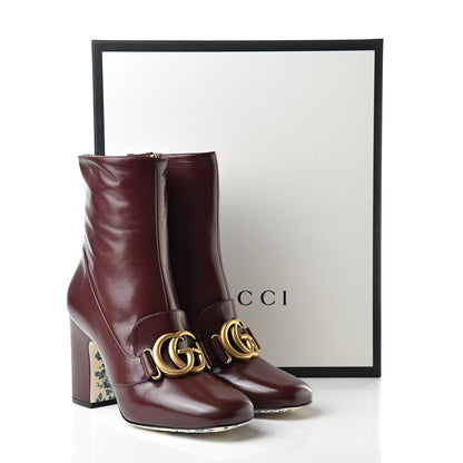 Gucci Malaga Kid GG Victoire 95mm Ankle Boots 39 Vintage Bordeaux 9 of 9