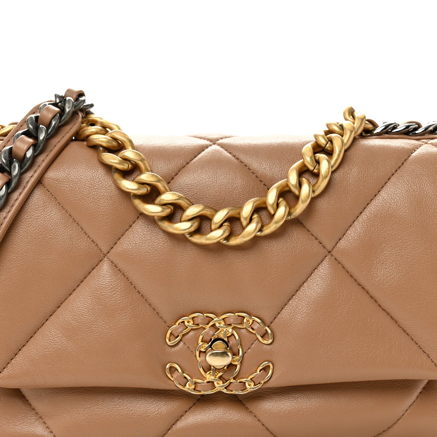 Chanel Lambskin Quilted Medium Chanel 19 Flap Dark Beige 8 of 10