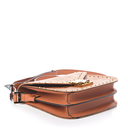 MCM Visetos Studded Small Patricia Crossbody Bag Cognac 4 of 8