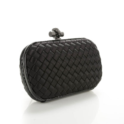 Bottega Veneta Satin Intreccio Impero Ayers Knot Clutch Black 3 of 6