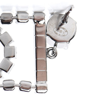 Chanel Ruthenium Crystal Logo Drop Earrings Black 4 of 4