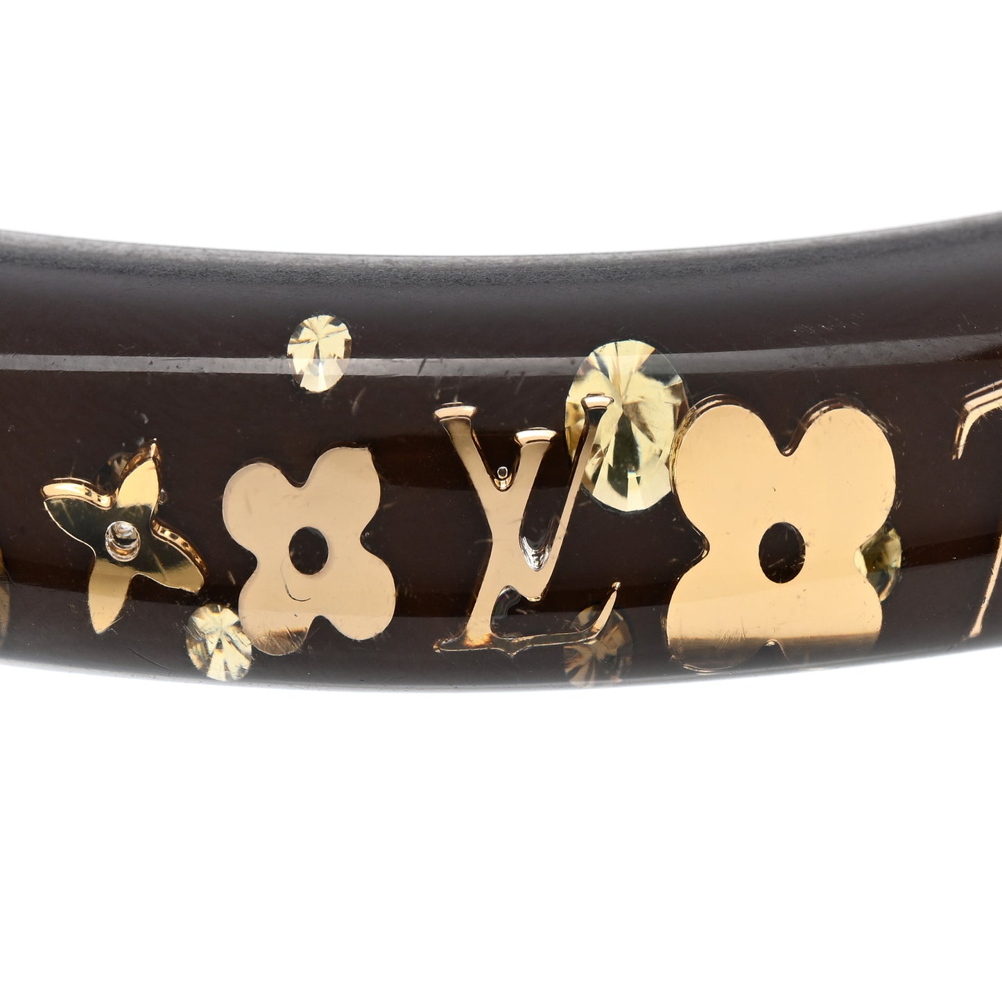 Resin Swarovski Medium Inclusion Bracelet PM Marron