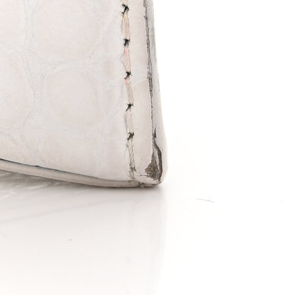 Balenciaga Shiny Calfskin Crocodile Embossed Small Hourglass Sling Shoulder Bag White 14 of 17