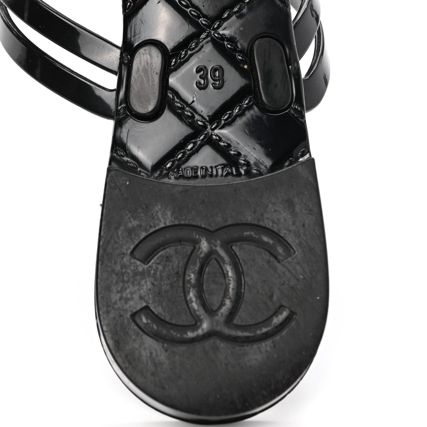 Jelly Camellia Thong Sandals 39 Black Ivory