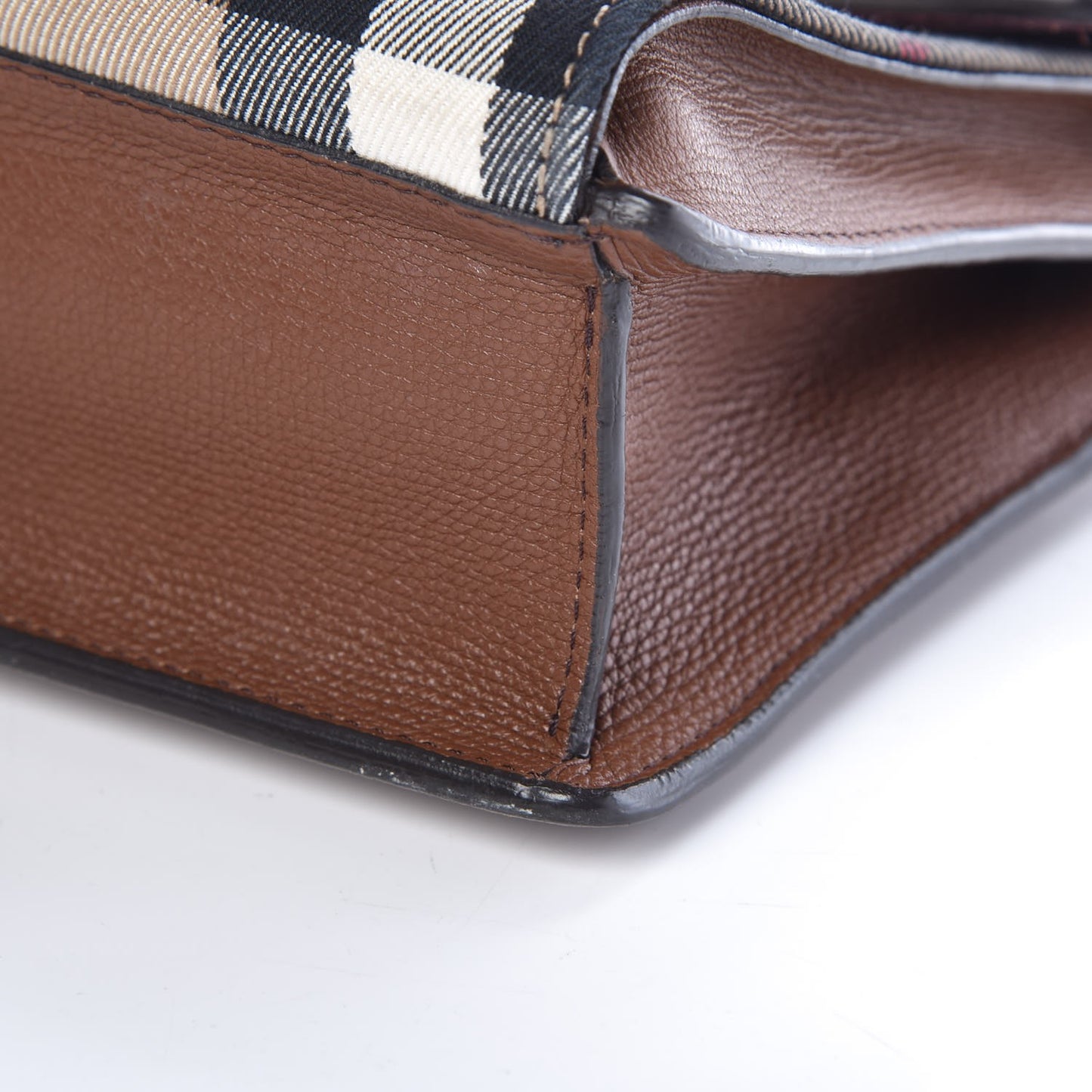 Derby Calfskin House Check Small Macken Crossbody Bag Tan