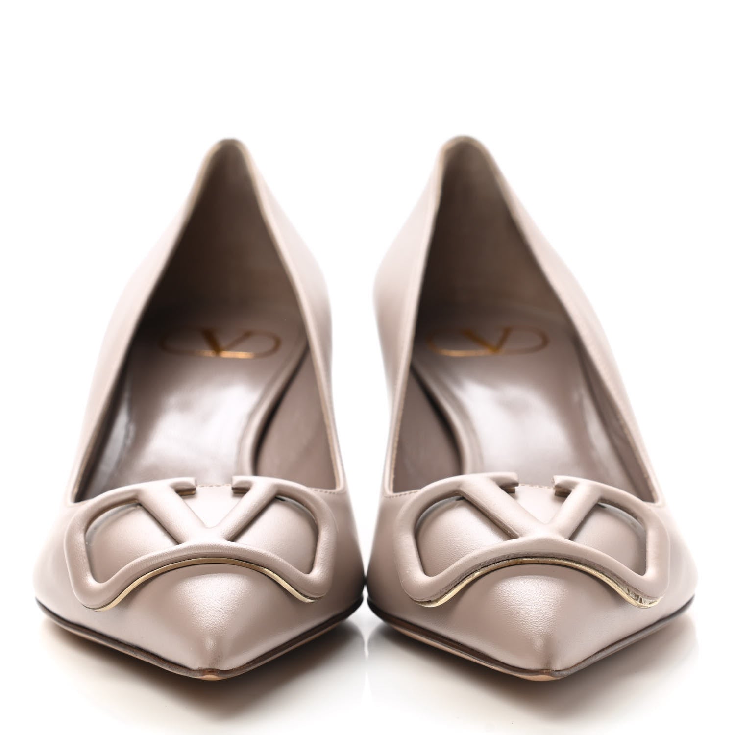 Valentino Garavani Calfskin Tonal Vlogo 45mm Pumps 35.5 Poudre 2 of 8